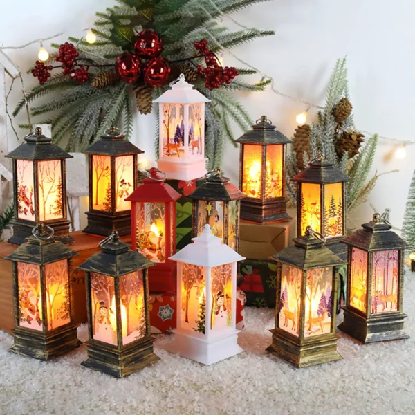 Christmas Santa Lantern Wind Lights Merry Christmas Decorations For Home Christmas Tree Ornaments Navidad Gifts New Year 2024 - Image 3