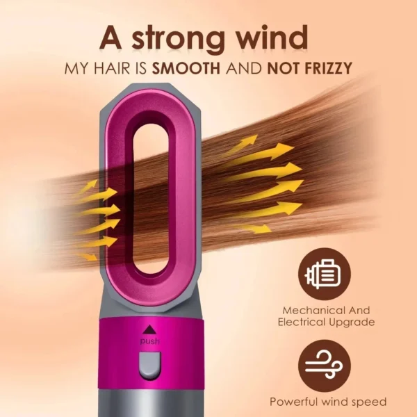 5 in 1 Hair Dryer Hot Comb Set Professional Curling Iron Hair Straightener Styling Tool Airwrap Hair Dryer Household - Image 2